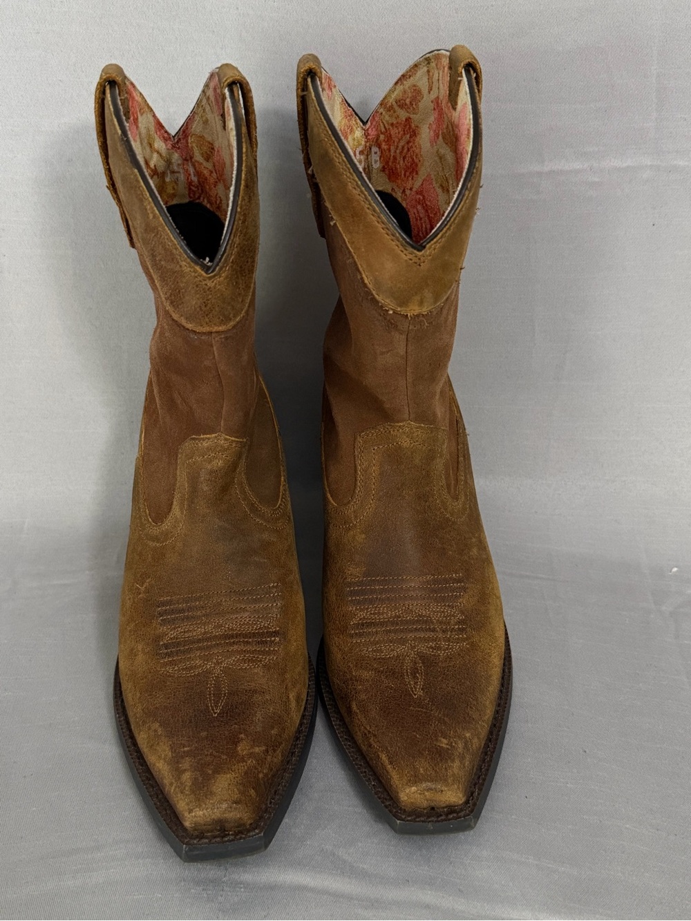 Ariat Maggie J Toe Women's Size 8.5 Sassy Brown Leather Western Boots Cowboy - Picture 4 of 11